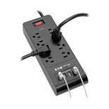Eaton Tripp Lite TLP864USBB 1800 Joules 8-Outlet Surge Protector | 4 USB-A Ports-4.2A Shared, 6 ft Cord, Black | TLP864USBB