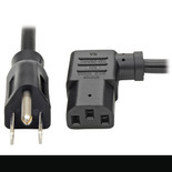Eaton Tripp Lite P006-006-13LA 6 ft NEMA 5-15P to Left-Angle C13 Computer Power Cord Black | P006-006-13LA