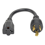 Eaton Tripp Lite P046-06N-T 20A L5-20P to 5-15/20R 6-inch Power Cord Adapter | Black | P046-06N-T