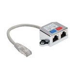 Eaton Tripp Lite N035-001 10/100 Mbps RJ45 Network Signal Splitter | 2-to-1 M/2xF 6 in. Gray | N035-001