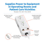 Eaton Tripp Lite PS-407-HG-OEM 1800W Medical-Grade Power Strip | 4x 5-15R-HG Outlets, 7 ft Cord, Antimicrobial Housing | PS-407-HG-OEM