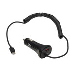 Eaton Tripp Lite U280-C02-30W-C6 30W 2-Port USB Car Charger | Coiled 6 ft USB-C Cable, Black | U280-C02-30W-C6