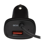 Eaton Tripp Lite U280-C02-30W-C6 30W 2-Port USB Car Charger | Coiled 6 ft USB-C Cable, Black | U280-C02-30W-C6