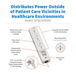 Eaton Tripp Lite SPS610HGRA 1050 Joules Hospital-Grade Surge Protector | 6 Outlets | 10 ft Cord | SPS610HGRA