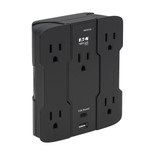 Eaton Tripp Lite SK5BUCAM 1050 Joules 5-Outlet Surge Protector | USB-A/USB-C, Direct Plug-In, Antimicrobial, Black | SK5BUCAM