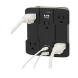 Eaton Tripp Lite SK5BUCAM 1050 Joules 5-Outlet Surge Protector | USB-A/USB-C, Direct Plug-In, Antimicrobial, Black | SK5BUCAM