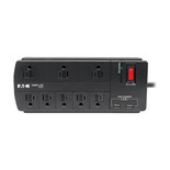Eaton Tripp Lite TLP88USBB 1200 Joules 8-Outlet Black Surge Protector | 2 USB-A Ports | TLP88USBB