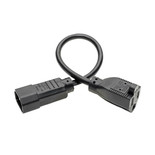 Eaton Tripp Lite P002-001-13A 13A 1 ft NEMA 5-15R to C14 Power Cable | Black
 | P002-001-13A