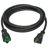 Eaton Tripp Lite P022AB-015-HG 13A 15 ft Antibacterial Hospital-Grade Extension Cord | Black Green Dot
 | P022AB-015-HG