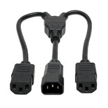 Eaton Tripp Lite P004-18N-2C13 18-in 10A Black C14 to (2)C13 PDU Style Power Cord Splitter
 | P004-18N-2C13