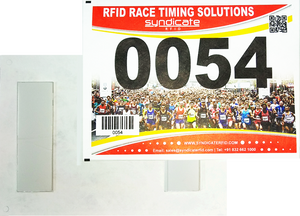 SIVA Number Bib with 2 Integrated Dumbel UHF Foam Tags (Monza R6-P) | SIVA-NB2FT-DUMBEL-S