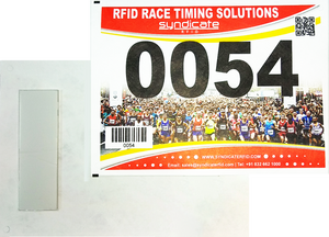 SIVA Number Bib with 1 Integrated DogBone UHF Foam Tag (Monza R6-P) | SIVA-NB1FT-DOGBONE-S