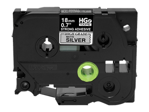 Brother 0.7" x 26.2' High-Grade Matte Silver Tape with Extra-Strength Adhesive | For P-Touch Printers | Case of 5 Rolls | HGeS9415PK