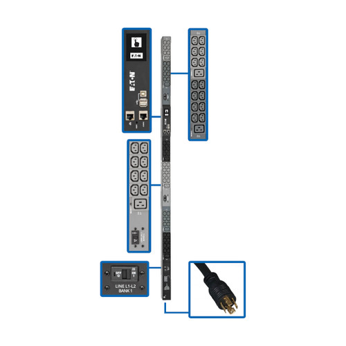 Eaton Tripp Lite PDU3EVN10L2130B 10kW Monitored PDU | 48 Outlets | 3m Cord | 0U Vertical
 | PDU3EVN10L2130B