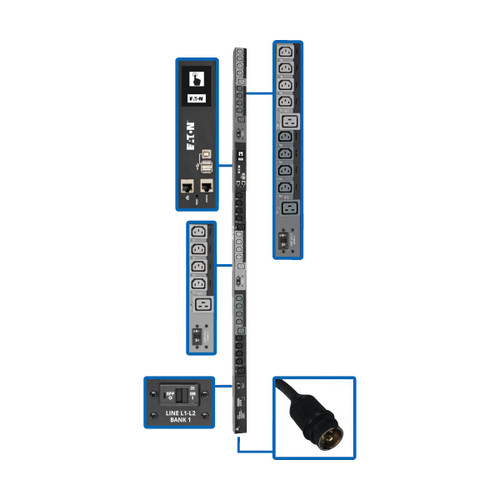 Eaton Tripp Lite PDU3EVSR6L2130 10kW 30-Outlet Switched 3-Phase PDU 0U Vertical
 | PDU3EVSR6L2130