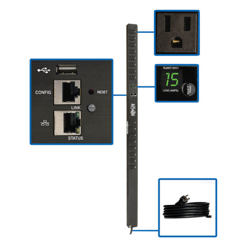 Eaton Tripp Lite PDU15NETLX 1.4kW 2-Outlet Switched Mini PDU 0U