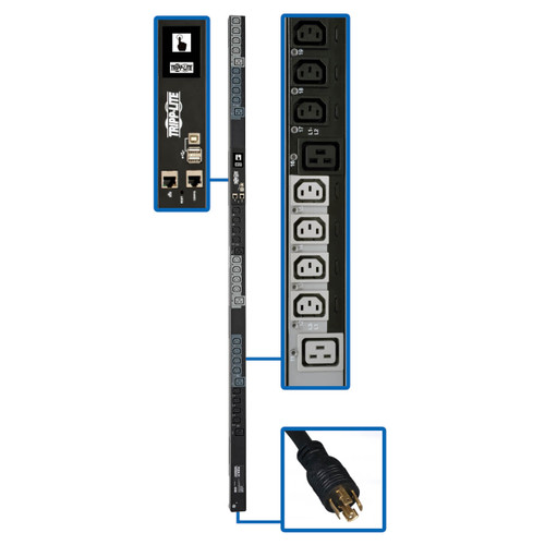 Eaton Tripp Lite PDU3EVS6L2120 6.7kW Switched PDU | L21-20P Input | 30 Outlets | 0U Vertical
 | PDU3EVS6L2120