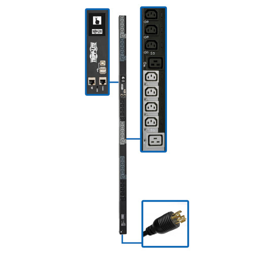 Eaton Tripp Lite PDU3EVSR6L1520 6.7kW 30-Outlet Switched PDU | L15-20P Input | 0U Vertical | TAA
 | PDU3EVSR6L1520