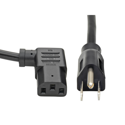 Eaton Tripp Lite P006-014-13RA 10A 14 ft NEMA 5-15P to C13 Right-Angle Power Cord Black
 | P006-014-13RA
