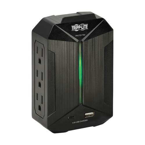Eaton Tripp Lite SK62USBC 490 Joules 6-Outlet Surge Protector | 2 USB-A|C Ports | Direct Plug-In | Black
 | SK62USBC