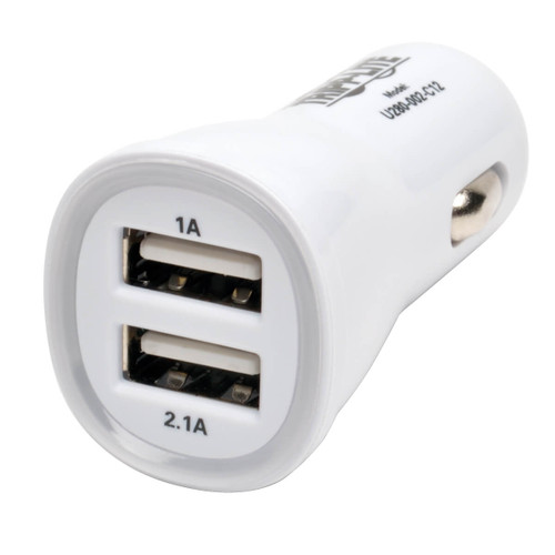 Eaton Tripp Lite U280-002-C12 3.1A | 15.5W Dual Port USB Car Charger White
 | U280-002-C12