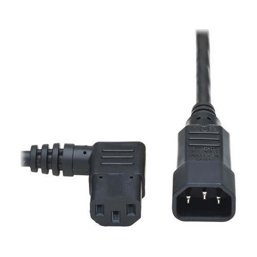 Eaton Tripp Lite P004-002-13LA 10A 2 ft C14 to C13 Left-Angle Power Extension Cord Black
 | P004-002-13LA