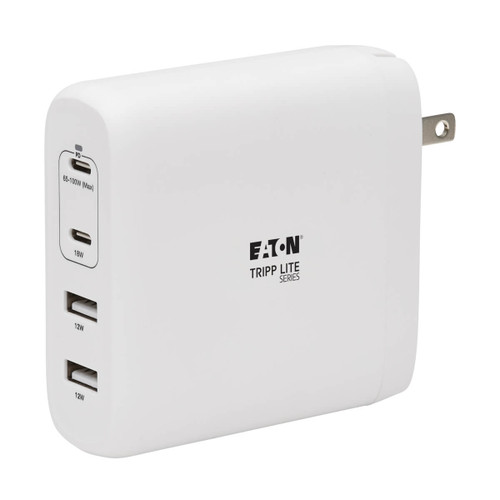 Eaton Tripp Lite U280-W04-100C2G 100W 4-Port GaN USB Wall Charger | 2 USB-C 2 USB-A White
 | U280-W04-100C2G