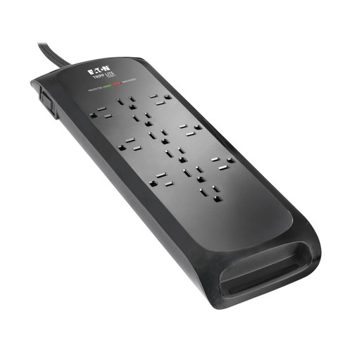 Eaton Tripp Lite TLP128DB 2100 Joules 12-Outlet Surge Protector | 8 ft Braided Cord | Black
 | TLP128DB