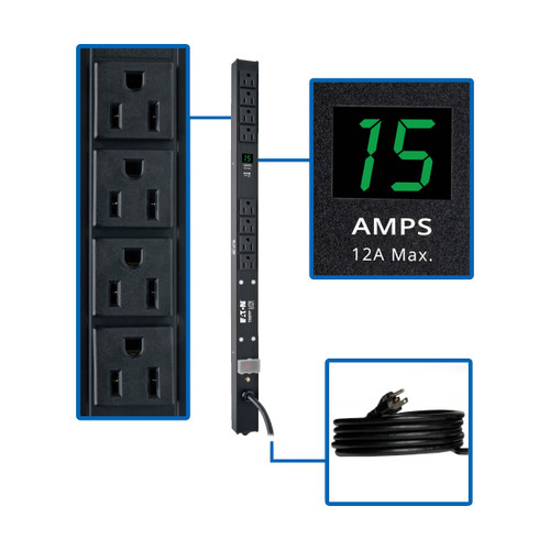 Eaton Tripp Lite PDUMV15-24 1.5kW Single-Phase Local Metered PDU 0U Vertical
 | PDUMV15-24