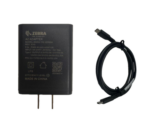 Zebra PWR-WUA5V45W1US USB-C Power Supply Adapter Kit with USB-C Cable | PWR-WUA5V45W1US-KIT Zebra PWR-WUA5V45W1US USB-C Power Supply Adapter Kit with USB-C Cable | PWR-WUA5V45W1US-KIT