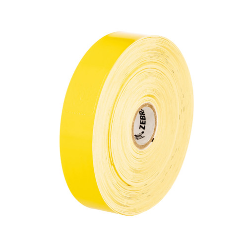 Zebra 1" x 10" Z-Band Fun (Yellow) Direct Thermal Label | For Desktop Printers | Case of 4 Rolls - 350 Labels per Roll | 10012712-2-CASE Zebra 1" x 10" Z-Band Fun (Yellow) Direct Thermal Label | For Desktop Printers | Case of 4 Rolls - 350 Labels per Roll | 10012712-2-CASE