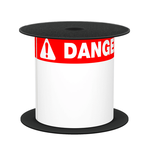 Brother 3" x 5" Thermal Transfer ANSI/OSHA Danger 3/4" Header White Vinyl Label | For Desktop Safety Printers | Case of 1 Roll - 200 Labels per Roll | BMSLT35DANGB