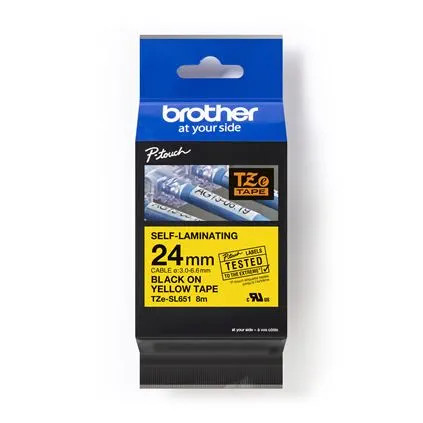 Brother 1" x 26.2' Self-Laminating Cable Label | For P-Touch Printers | Case of 1 Roll | TZeSL651