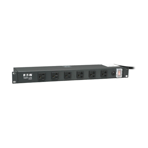 Eaton Tripp Lite RS-1215-20 20A 12-Outlet Power Strip 1U Rack-Mount | 6 Front/6 Rear Outlets | RS1215-20