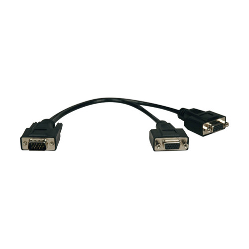 Eaton Tripp Lite P516-001-HR 1 ft HD15 Male to 2x HD15 Female VGA Splitter Cable | P516-001-HR