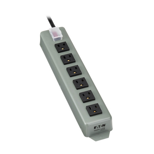 Eaton Tripp Lite UL24CB-15 1800W 6-Outlet Power Strip | 15 ft Cord, Locking Switch Cover | UL24CB-15