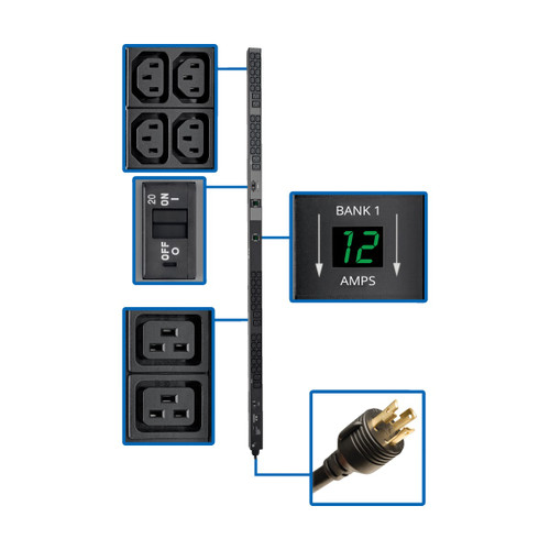 Eaton Tripp Lite PDUMV30HV2 5.8kW Single-Phase Local Metered PDU 0U Vertical | PDUMV30HV2