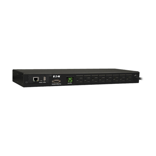 Eaton Tripp Lite PDUMNH15 1.4kW 8-Outlet Monitored PDU | 1U Rack-Mount with LX Platform Interface | PDUMNH15