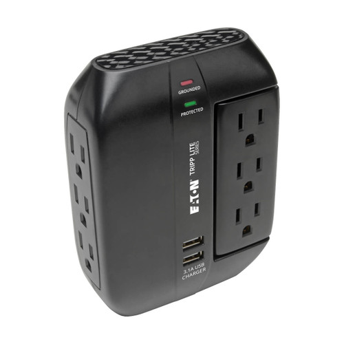 Eaton Tripp Lite SWIVEL6USB 1200 Joules 6-Outlet Surge Protector | Direct Plug-In | SWIVEL6USB