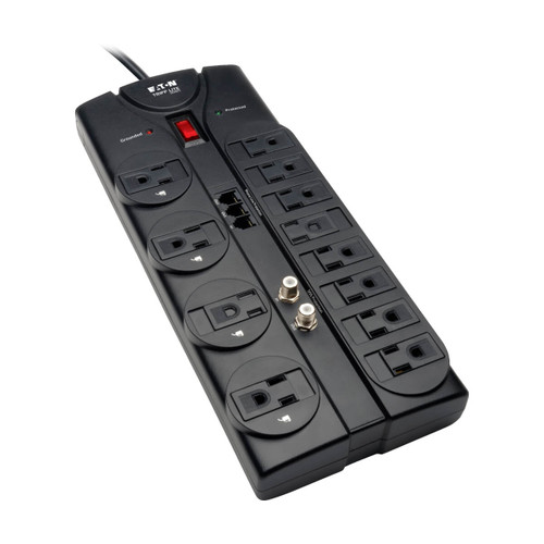 Eaton Tripp Lite TLP1208TELTV 2880 Joules 12-Outlet Surge Protector | 8 ft Cord | TLP1208TELTV