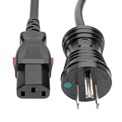 Eaton Tripp Lite P006-L15-HG10 10A 15 ft NEMA 5-15P to Locking IEC C13 Hospital-Grade Power Cord | P006-L15-HG10