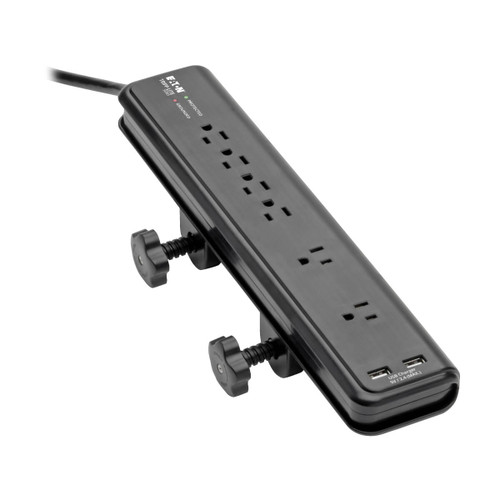 Eaton Tripp Lite TLP606DMUSB 2100 Joules 6-Outlet Desk-Mount Surge Protector with 2-Port USB Charger | TLP606DMUSB