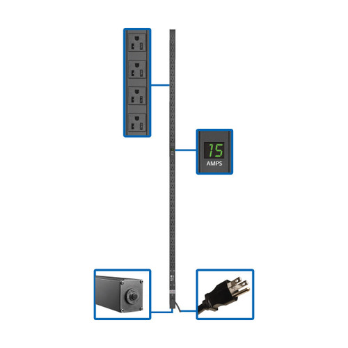 Eaton Tripp Lite PDUMV15-72 1.5kW 36 NEMA 5-15R 0U Vertical Local Metered PDU | PDUMV15-72