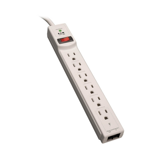 Eaton Tripp Lite TLP608TEL 1200 Joules 6-Outlet 8 ft Cord Surge Protector | Gray | TLP608TEL