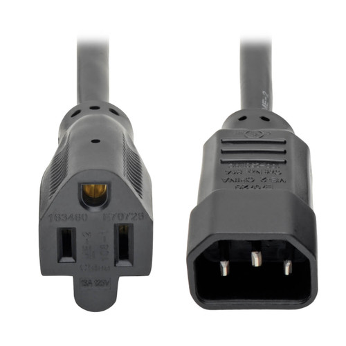 Eaton Tripp Lite P002-001-13A 13A 1 ft NEMA 5-15R to C14 Power Cable | Black
 | P002-001-13A