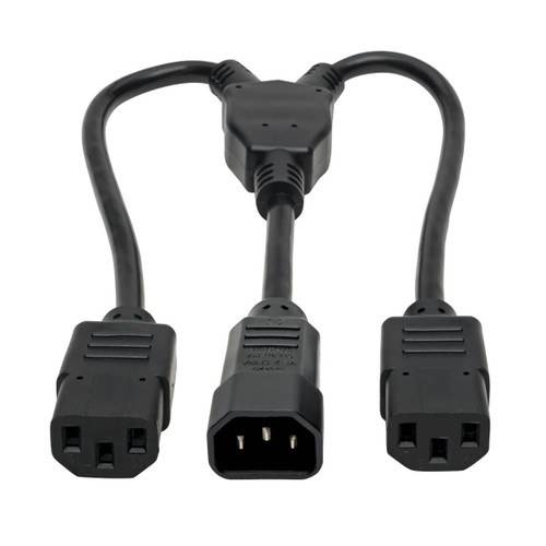 Eaton Tripp Lite P004-18N-2C13 18-in 10A Black C14 to (2)C13 PDU Style Power Cord Splitter
 | P004-18N-2C13