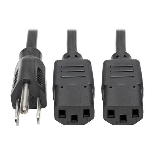 Eaton Tripp Lite P006-18N-2 10A 1.5 ft NEMA 5-15P to 2x C13 Y Power Splitter Cable | Black
 | P006-18N-2