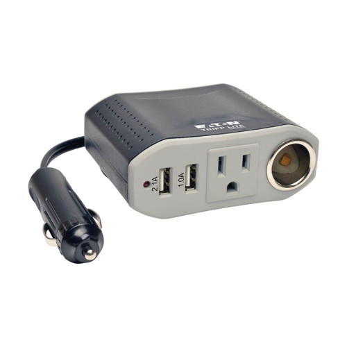 Eaton Tripp Lite PV100USB 100W Car Inverter | 1x AC Outlet, 1x 12V CLA, 2x USB Charging Ports
 | PV100USB