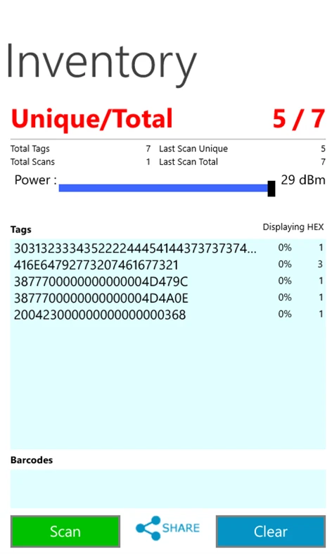 RFID Explorer app screenshot