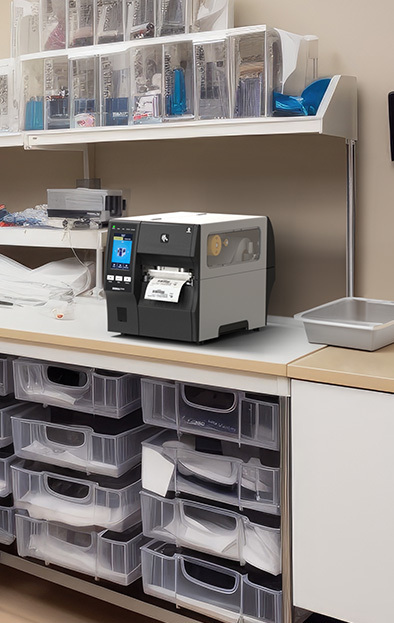 Zebra RFID reader and printer used in hospital inventory systems